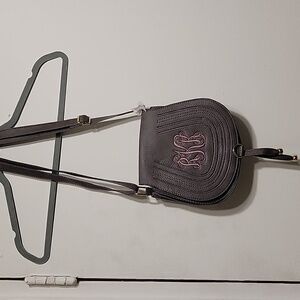 RKK Embossed Gray Shoulder Strap Bag